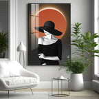 Glow Of Modern Girl In Hat Premium Acrylic Vertical Wall Art