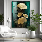 Gold Leaf Serenity Premium Acrylic Vertical Wall Art