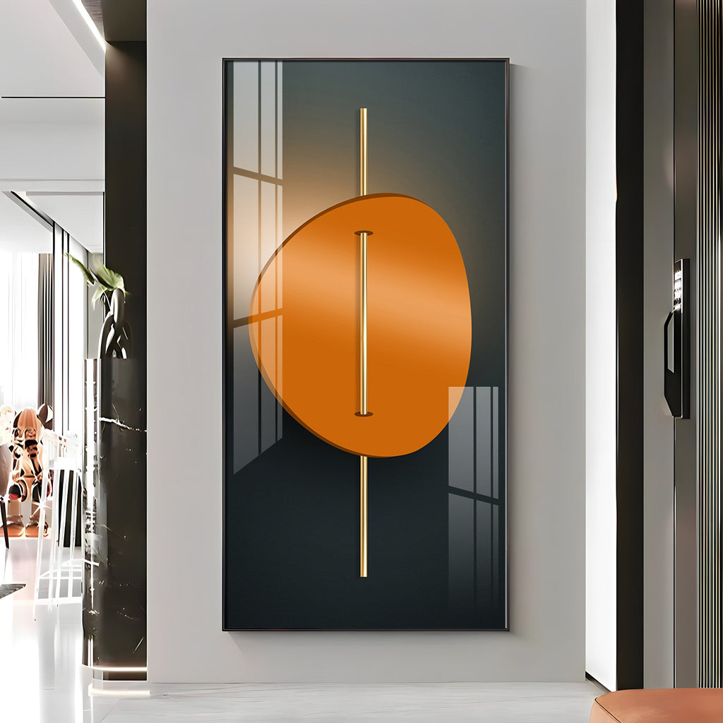 Abstract Orange Moon Premium Acrylic Vertical Wall Art