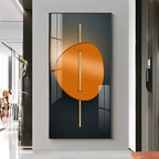 Abstract Orange Moon Premium Acrylic Vertical Wall Art