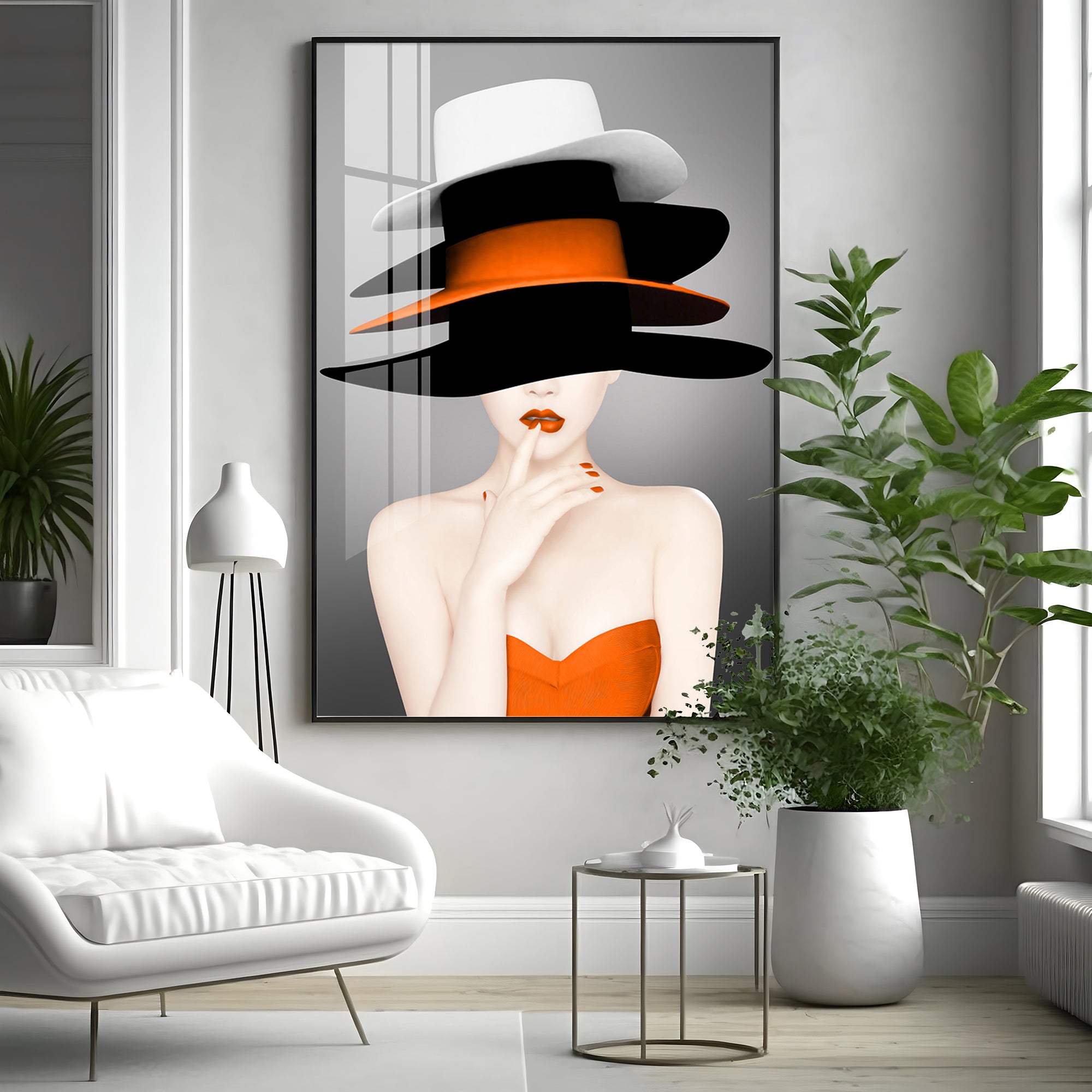 Modern Girl Classy Look Premium Acrylic Vertical Wall Art