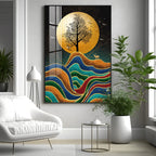 Tree and Deer in Harmony Premium Acrylic Vertical Wall Art