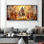 HC HC Mahadev Shambhu Glass Finish Horizontal Wall Art