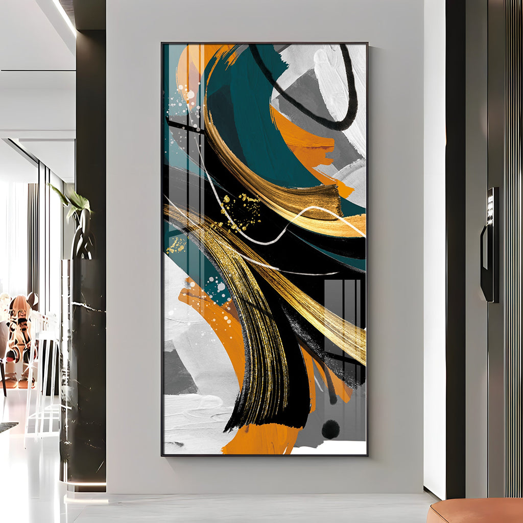 Abstract Gold Foil Premium Acrylic Vertical Wall Art