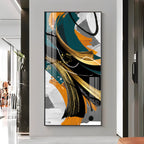 Abstract Gold Foil Premium Acrylic Vertical Wall Art