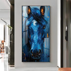 Blue Horse Premium Acrylic Vertical Wall Art