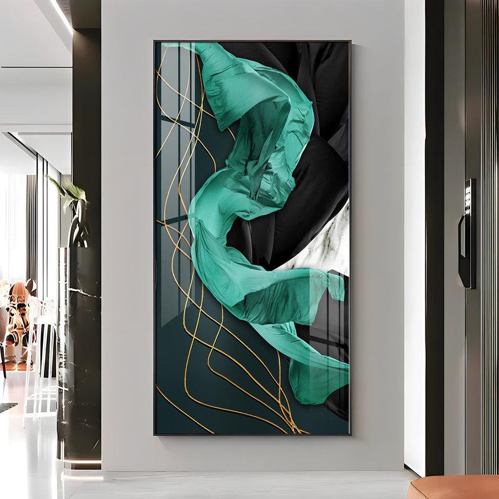 Emerald Elegance Premium Acrylic Vertical Wall Art