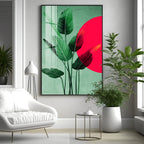 Green Leaf Premium Acrylic Vertical Wall Art