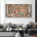 Shiv Parivar Glass Finish Horizontal Wall Art