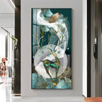 Deer With Dark Green Background Premium Acrylic Vertical Wall Art