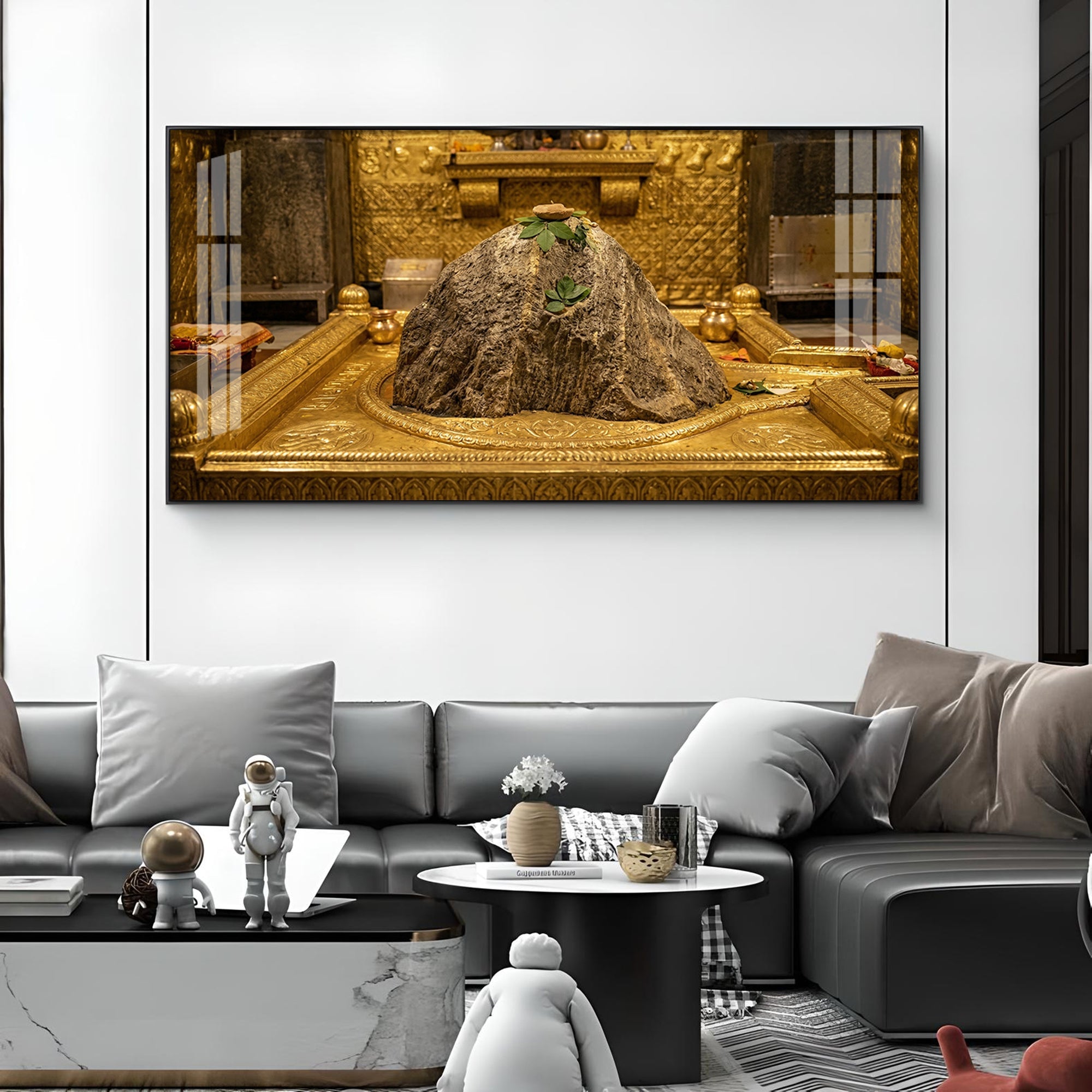 Kedarnath Jyotirlinga Glass Finish Horizontal Wall Art