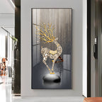 Couple Golden Deer Premium Acrylic Vertical Wall Art