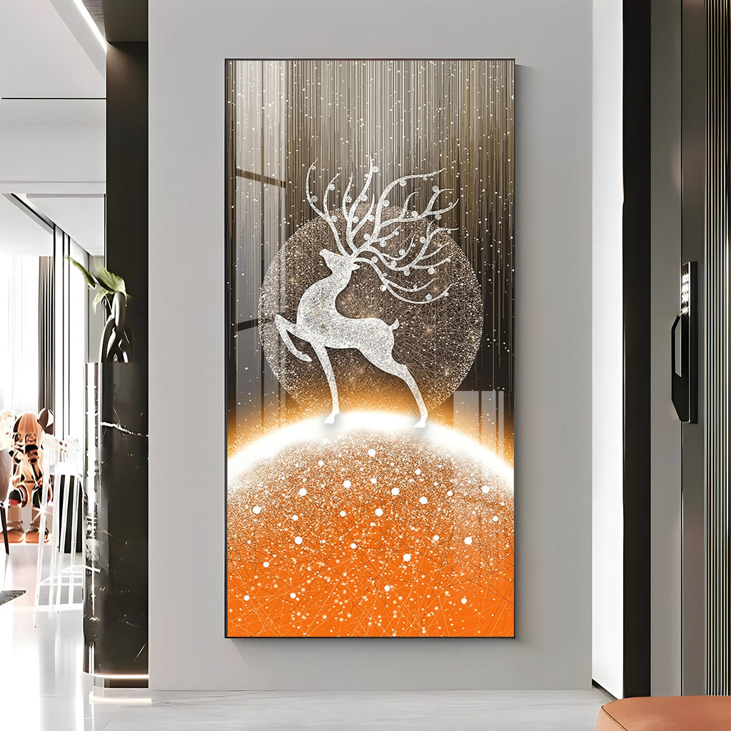 Majestic White Deer Premium Acrylic Vertical Wall Art