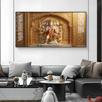 Panchmukhi Hanuman Glass Finish Horizontal Wall Art