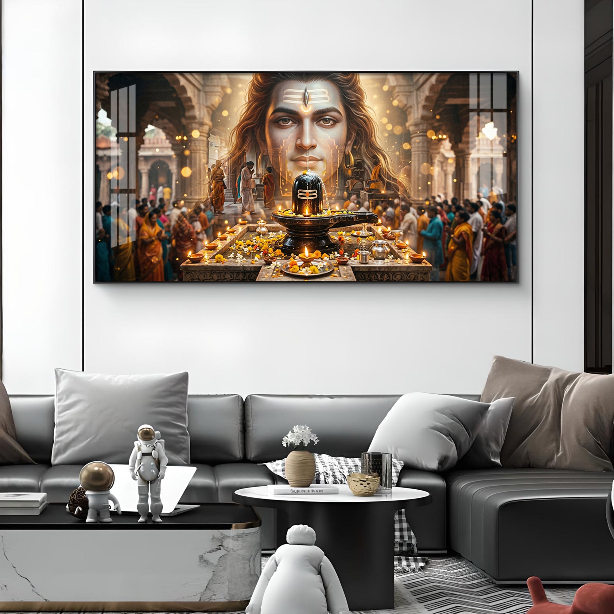 Divine Shiv Shankar Glass Finish Horizontal Wall Art
