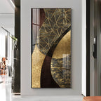 Golden Noir Elegance Premium Acrylic Vertical Wall Art
