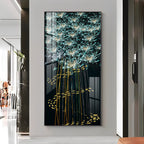Fishes With Flowers Premium Acrylic Vertical Wall Art