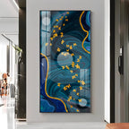 Elegance Of Golden Butterfly Premium Acrylic Vertical Wall Art