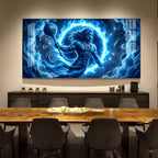 Depicts Lord Hanuman Glass Finish Horizontal Wall Art