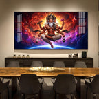 God Brahma Glass Finish Horizontal Wall Art