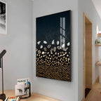 Golden Serenity Stones Premium Acrylic Vertical Wall Art