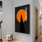 Black Orange Geometry Premium Acrylic Vertical Wall Art