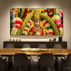 Goddess Meenakshi Amman Glass Finish Horizontal Wall Art