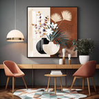 Two Overlapping Silhouettes Premium Acrylic Square Wall Art