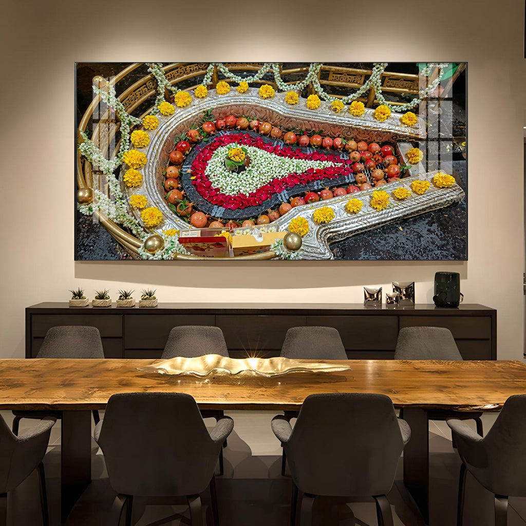 Bhimashankar Jyotirlinga Glass Finish Horizontal Wall Art