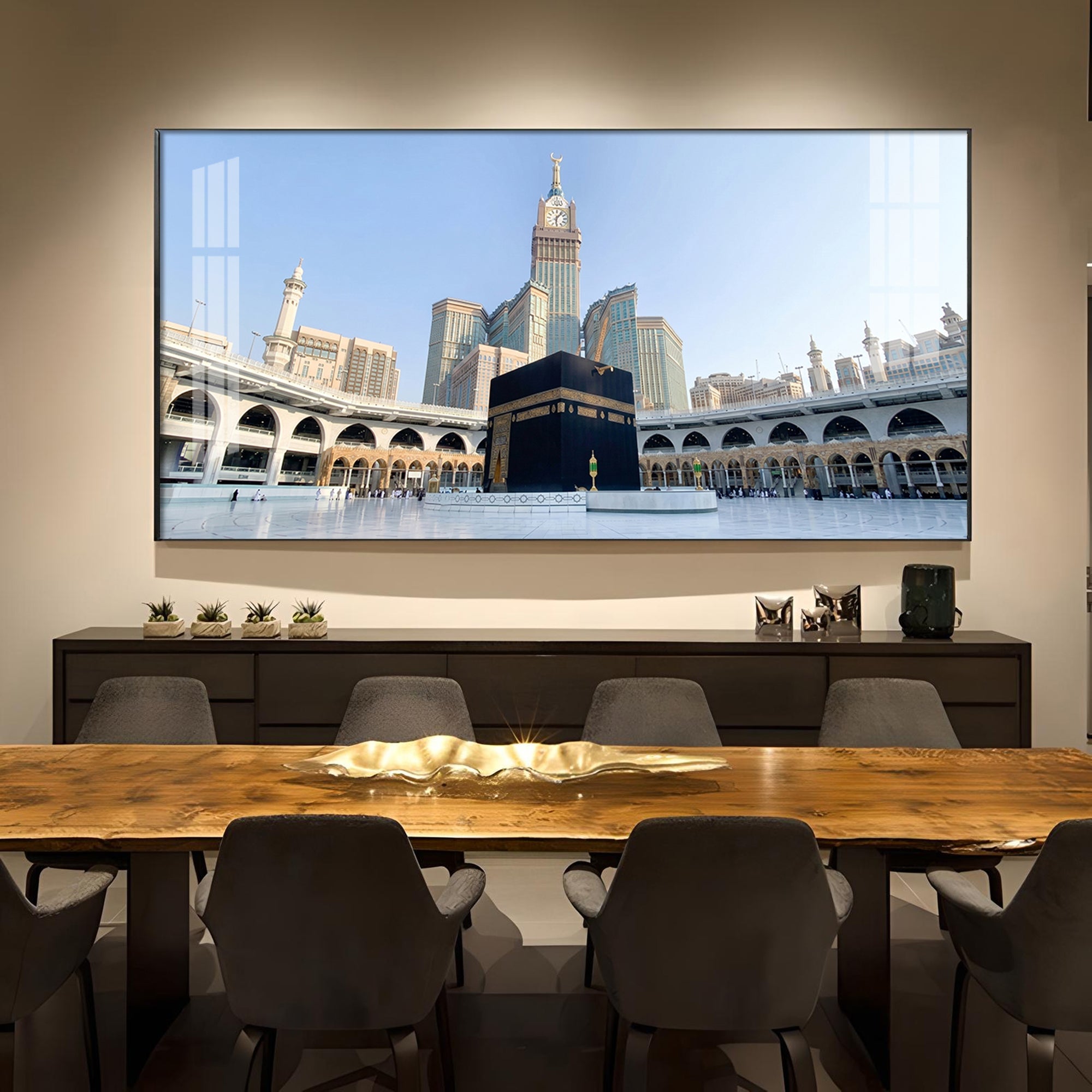 Kaaba Glass Finish Horizontal Wall Art