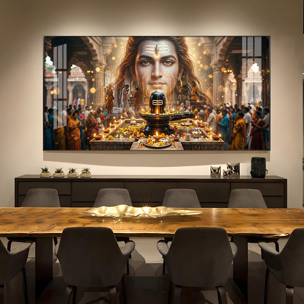 Divine Shiv Shankar Glass Finish Horizontal Wall Art