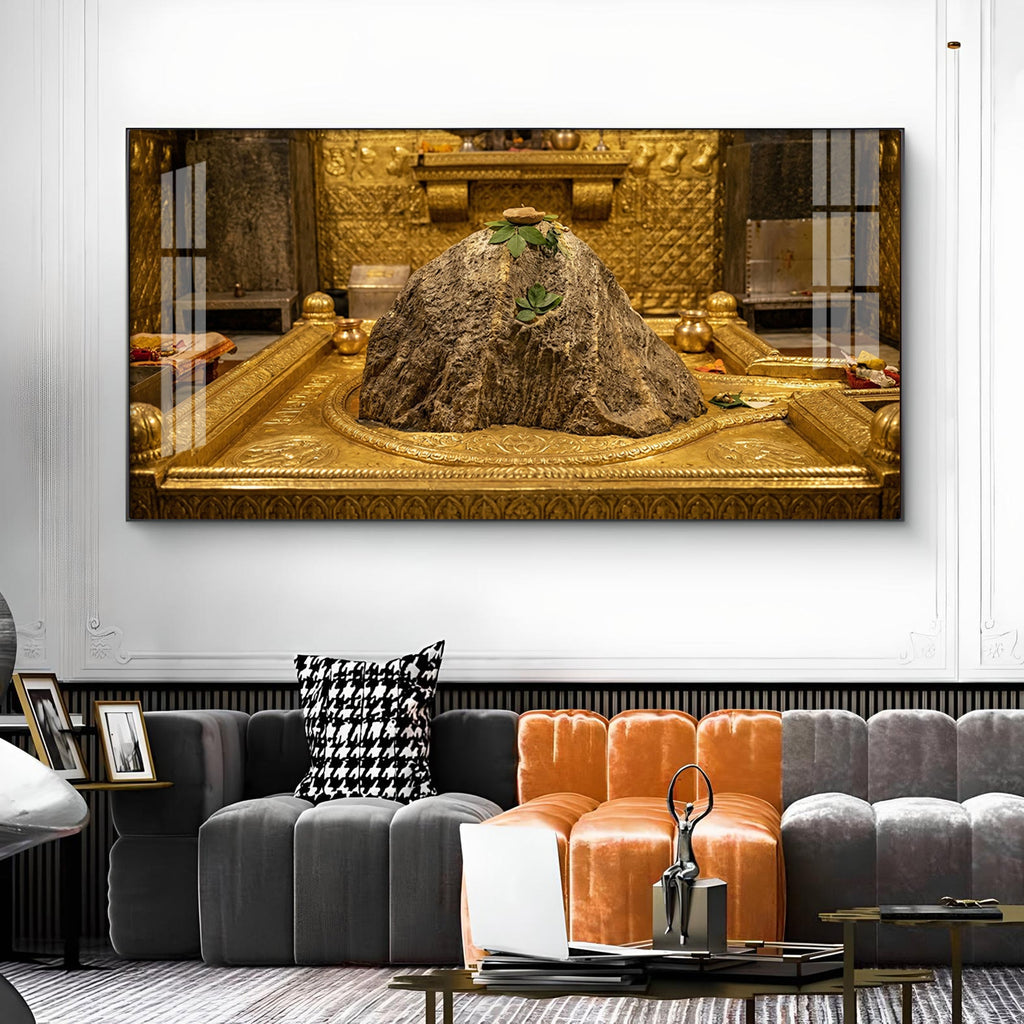 Kedarnath Jyotirlinga Glass Finish Horizontal Wall Art