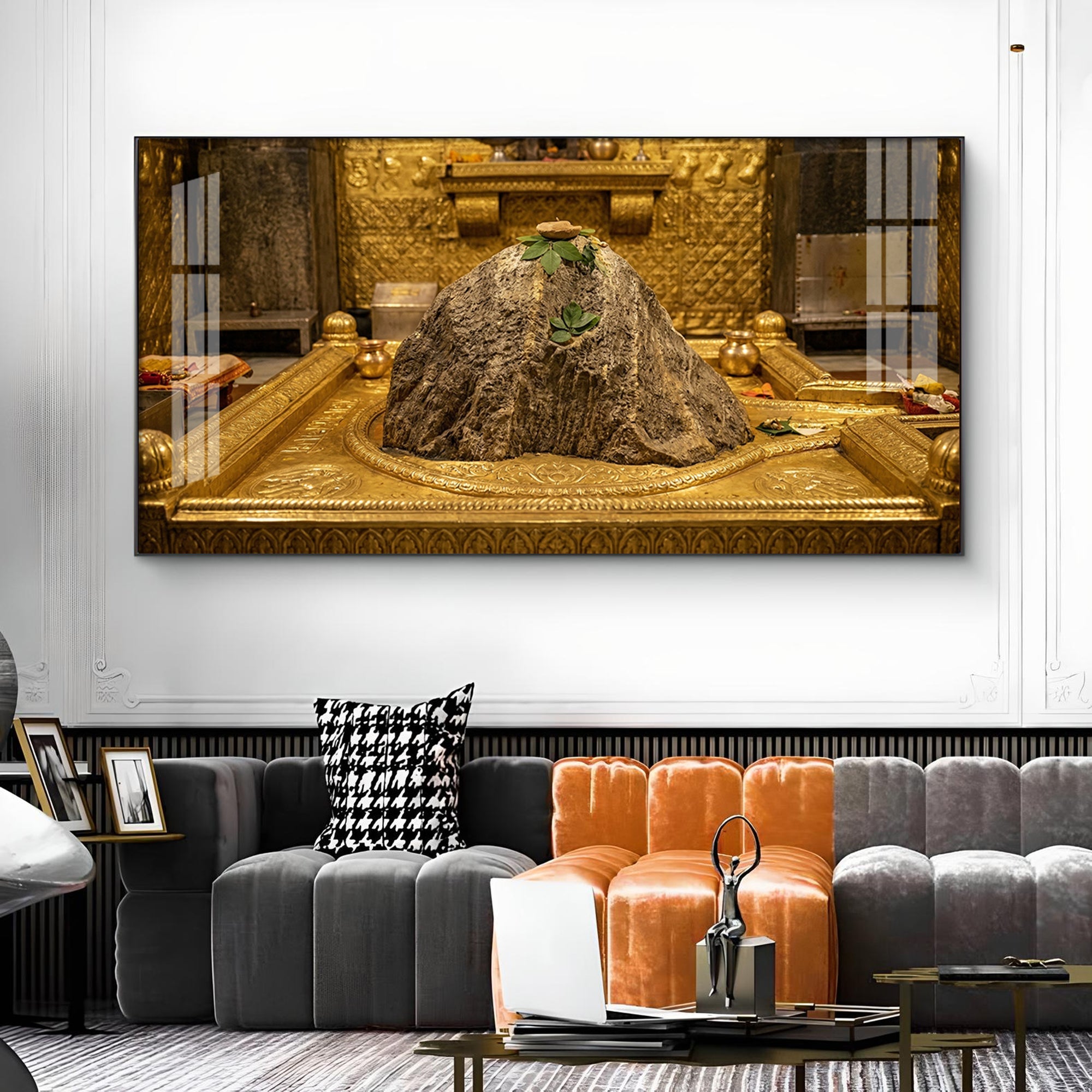 Kedarnath Jyotirlinga Glass Finish Horizontal Wall Art