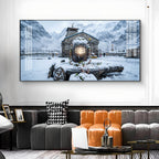 Bhole Baba In Kedarnath Glass Finish Horizontal Wall Art