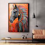 Multicolor Horse Premium Acrylic Vertical Wall Art