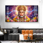 Hanuman Ji Glass Finish Horizontal Wall Art