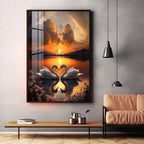 Romantic Swan Pair Premium Acrylic Vertical Wall Art