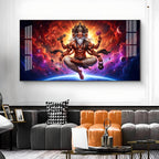 God Brahma Glass Finish Horizontal Wall Art