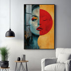 Abstract Serenity Modern Woman Premium Acrylic Vertical Wall Art
