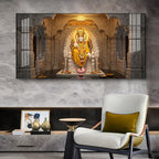 Divine Sai Baba Glass Finish Horizontal Wall Art
