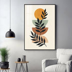 Stacked Bohemian Design With Leaf Premium Acrylic Vertical Wall Art