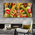 Goddess Meenakshi Amman Glass Finish Horizontal Wall Art