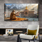 Divine Badrinath Dham Glass Finish Horizontal Wall Art