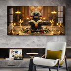Shivling Eternal Devotion Glass Finish Horizontal Wall Art