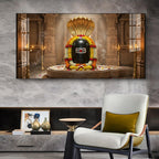 Mahadev Shambhu Glass Finish Horizontal Wall Art