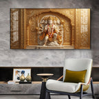 Panchmukhi Hanuman Glass Finish Horizontal Wall Art
