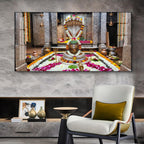 Omkareshwar Jyotirlinga Glass Finish Horizontal Wall Art