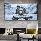 Bhole Baba In Kedarnath Glass Finish Horizontal Wall Art