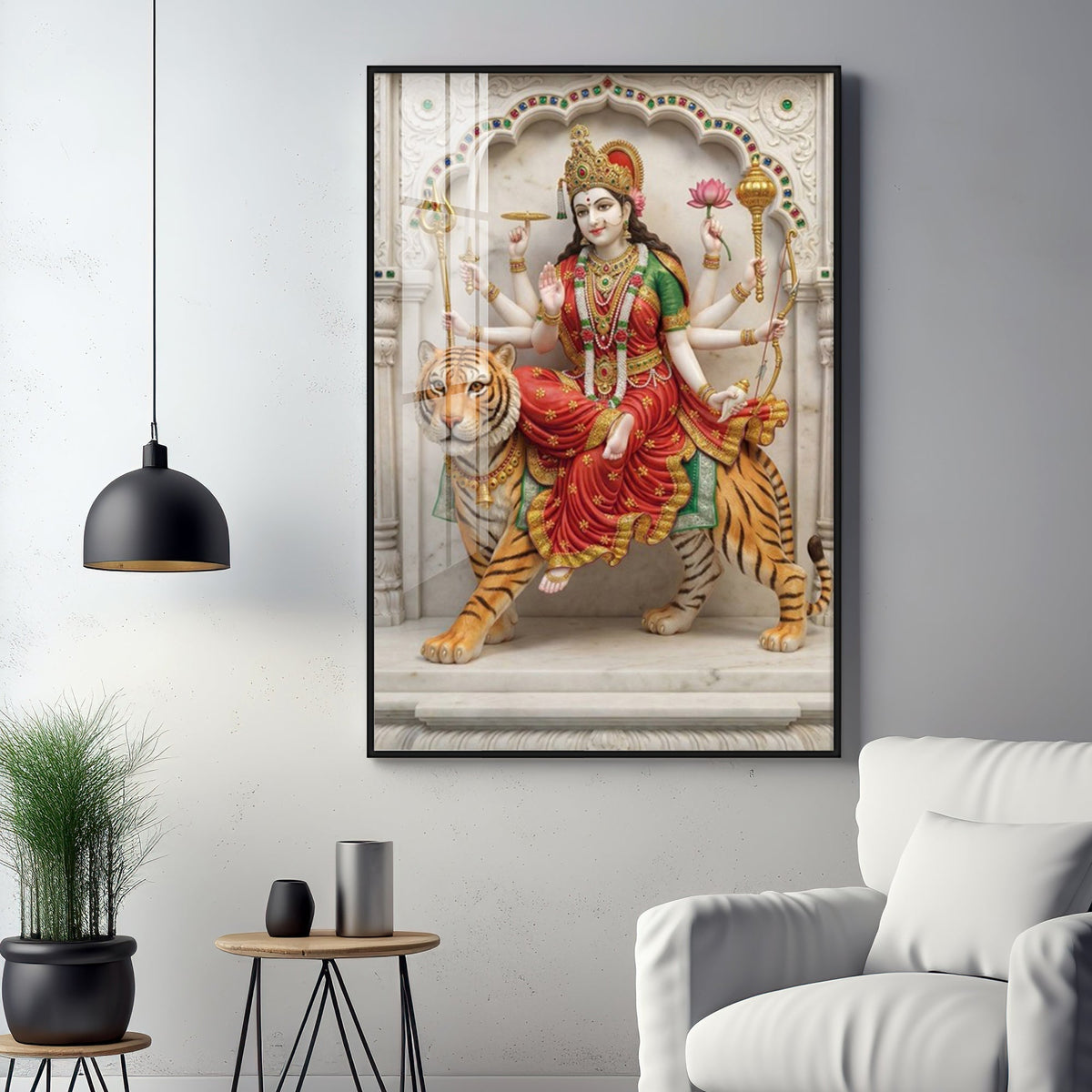 Divine Serenity Of Maa Durga Premium Acrylic Vertical Wall Art