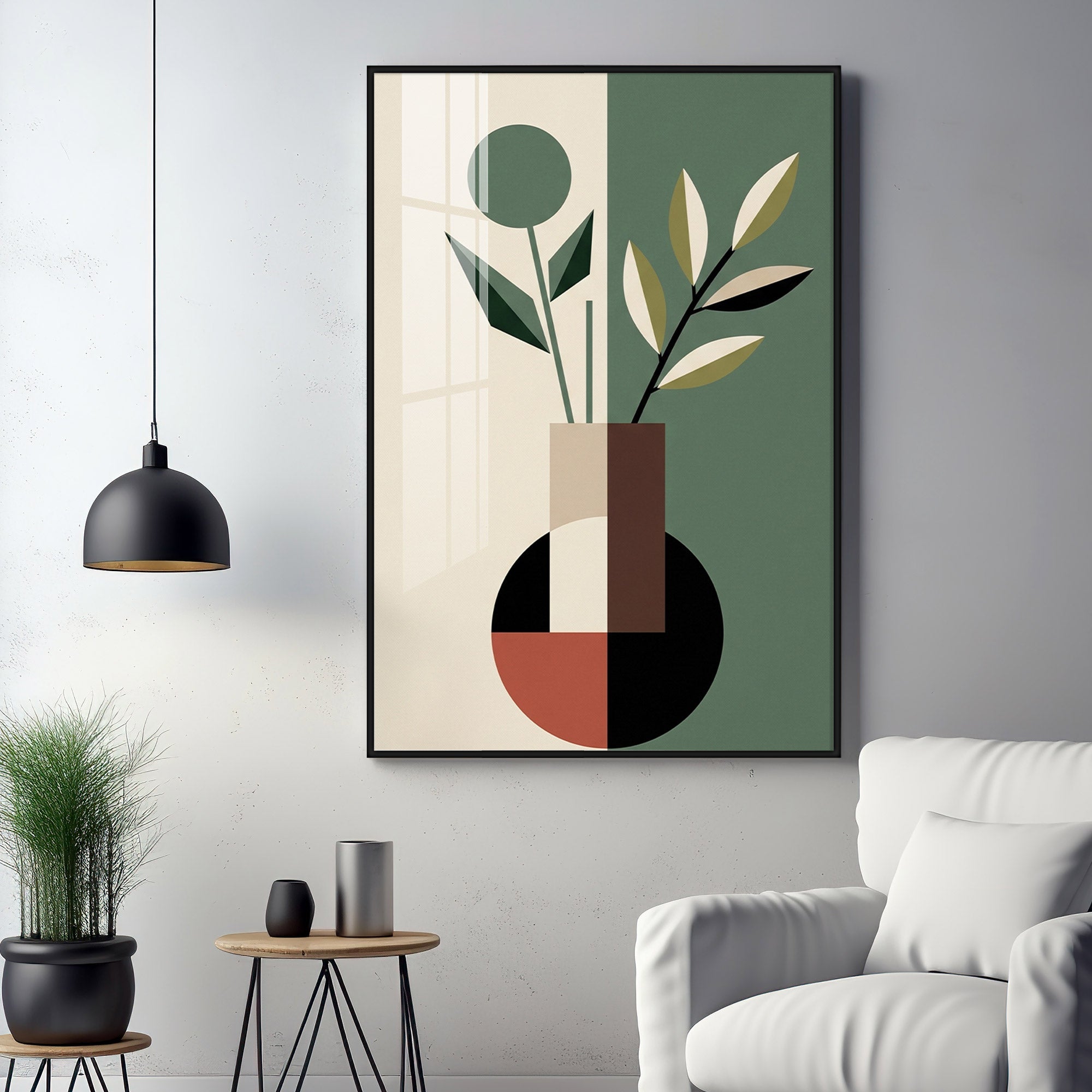 Verdant Floral Fusion Premium Acrylic Vertical Wall Art